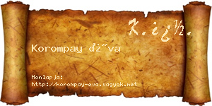 Korompay Éva névjegykártya