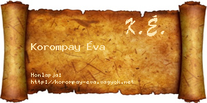 Korompay Éva névjegykártya